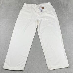NEW Outerknown 30/10 100% Organic Cotton Westbound Utility Fly Button White Pant